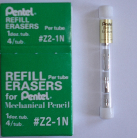 Pentel Z21N Eraser Refill Packet 12 Tubes - Free Shipping.